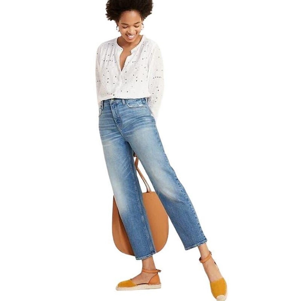 Old Navy Women’s High Rise Loose Relax Straight Leg Jeans Size 14 Blue Denim